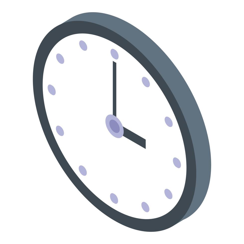 Office wall clock icon, isometric style vector