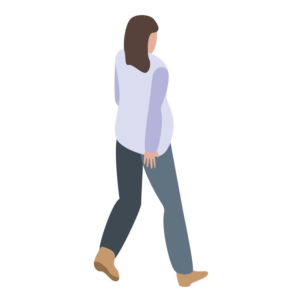 Walking pregnant woman icon, isometric style vector