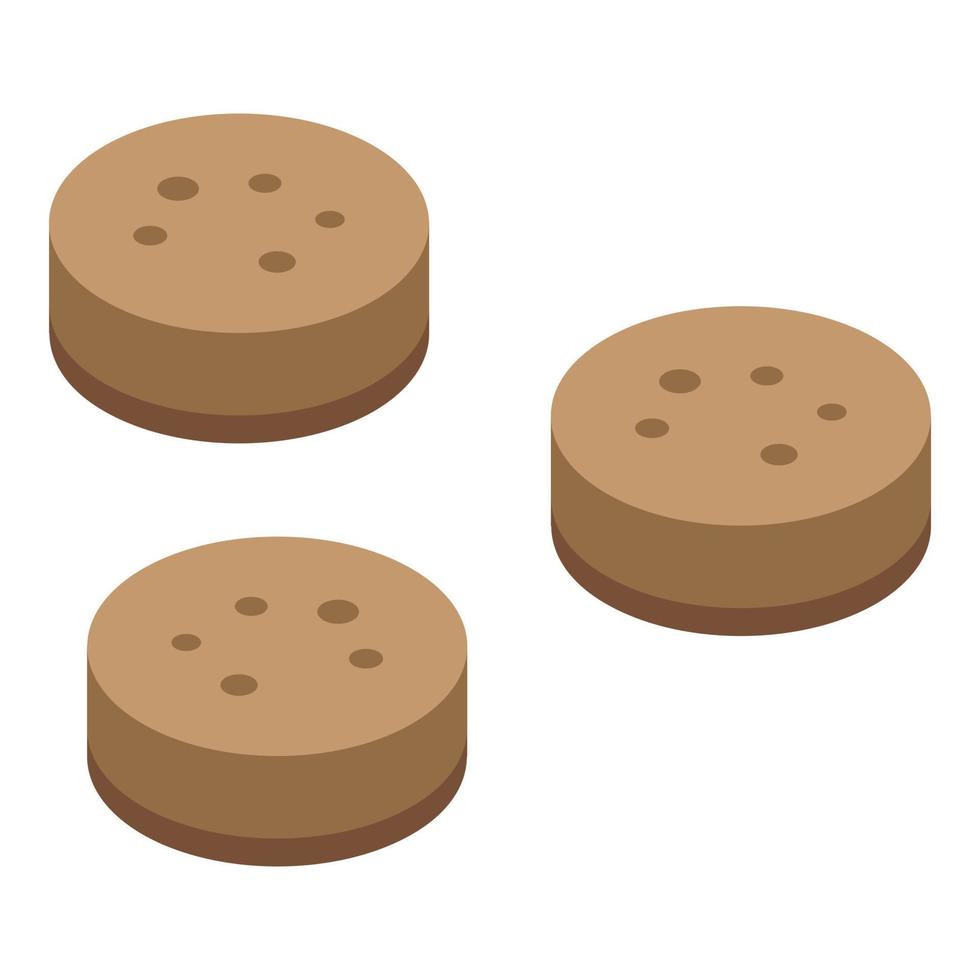 Cookies for raccoon icon, isometric style vector