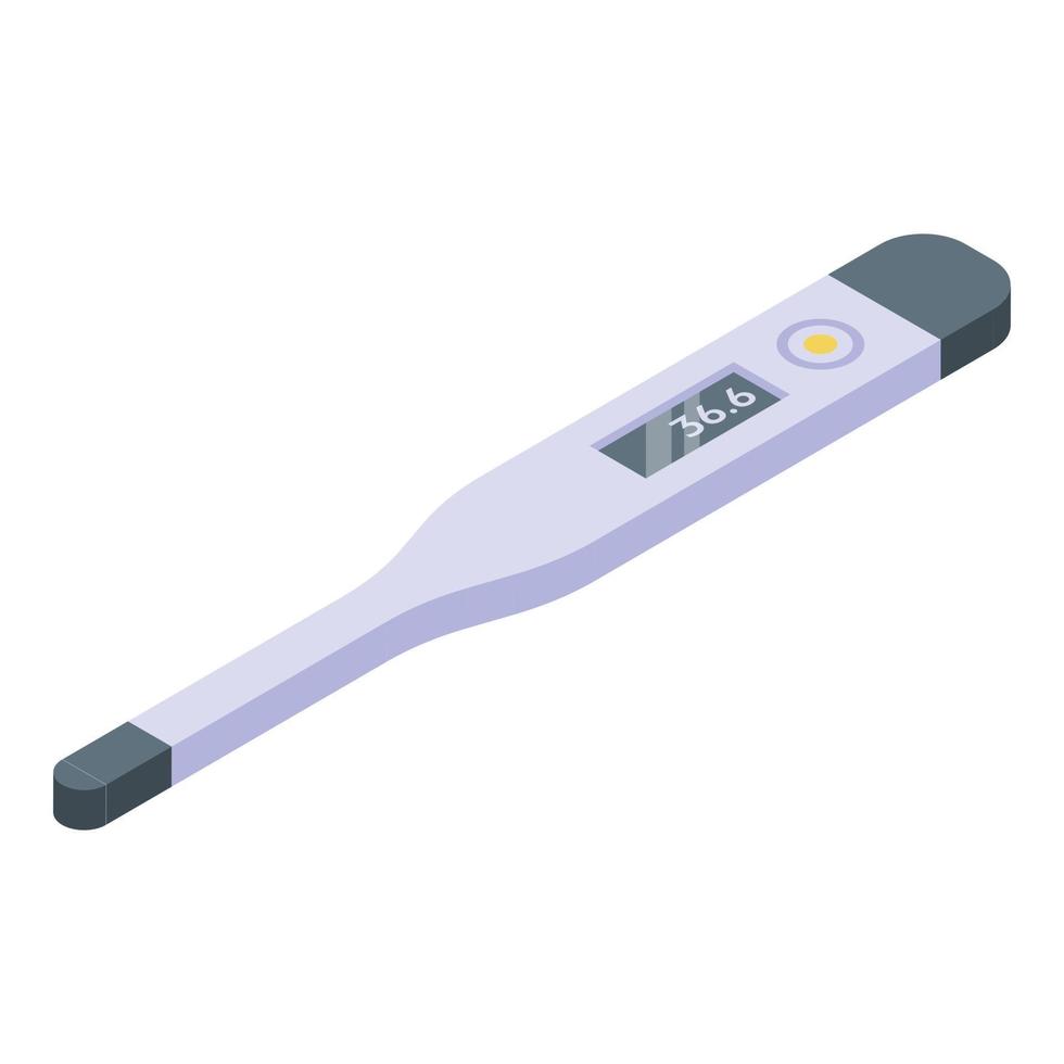 Thermometer icon, isometric style vector