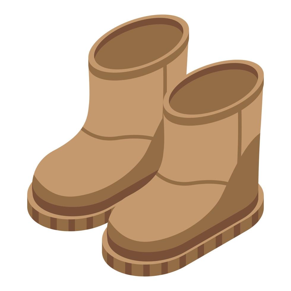 Fashion ugg boots icon, isometric style vector