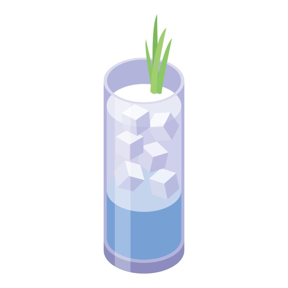 Ice cocktail icon, isometric style vector