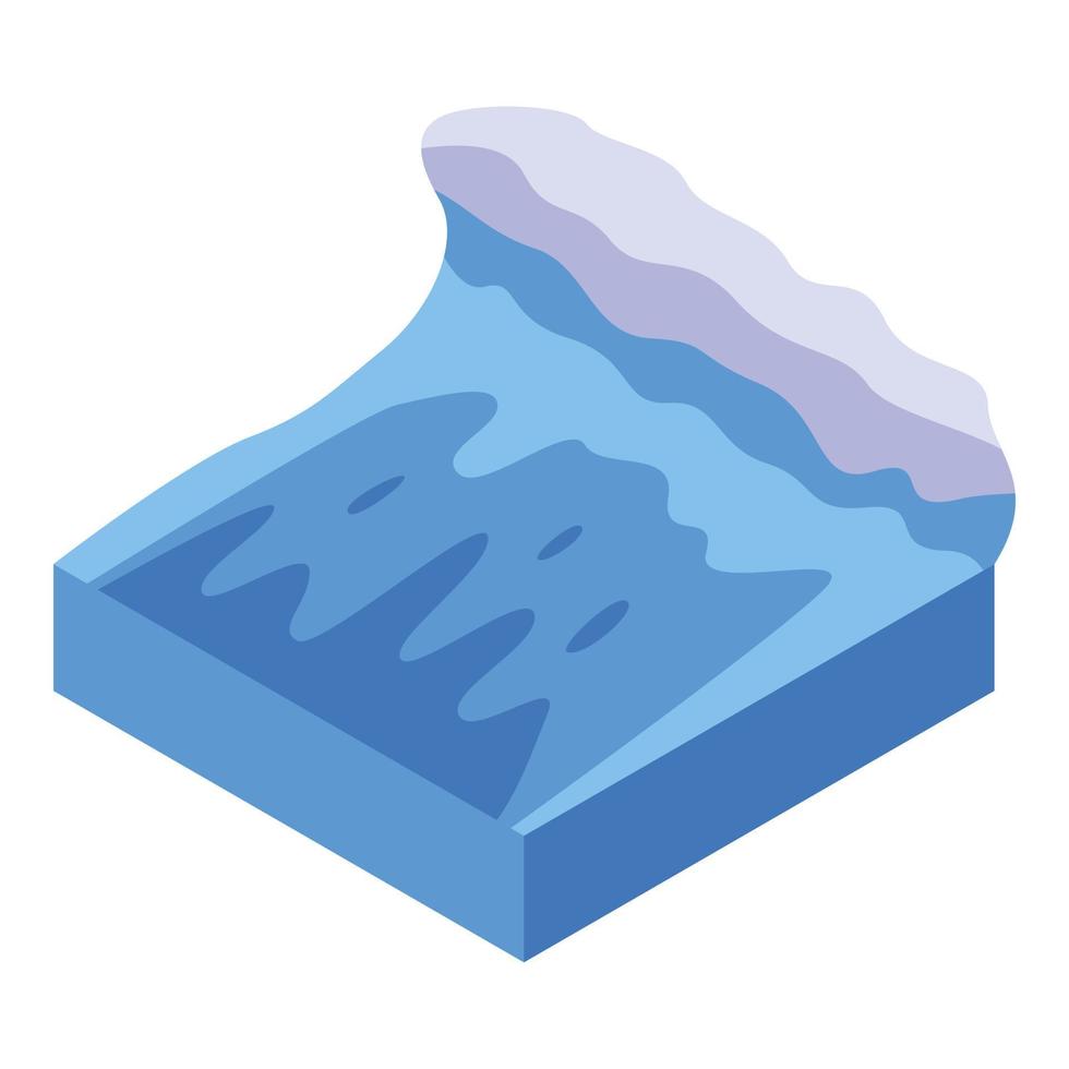 icono de onda de inundación, estilo isométrico vector