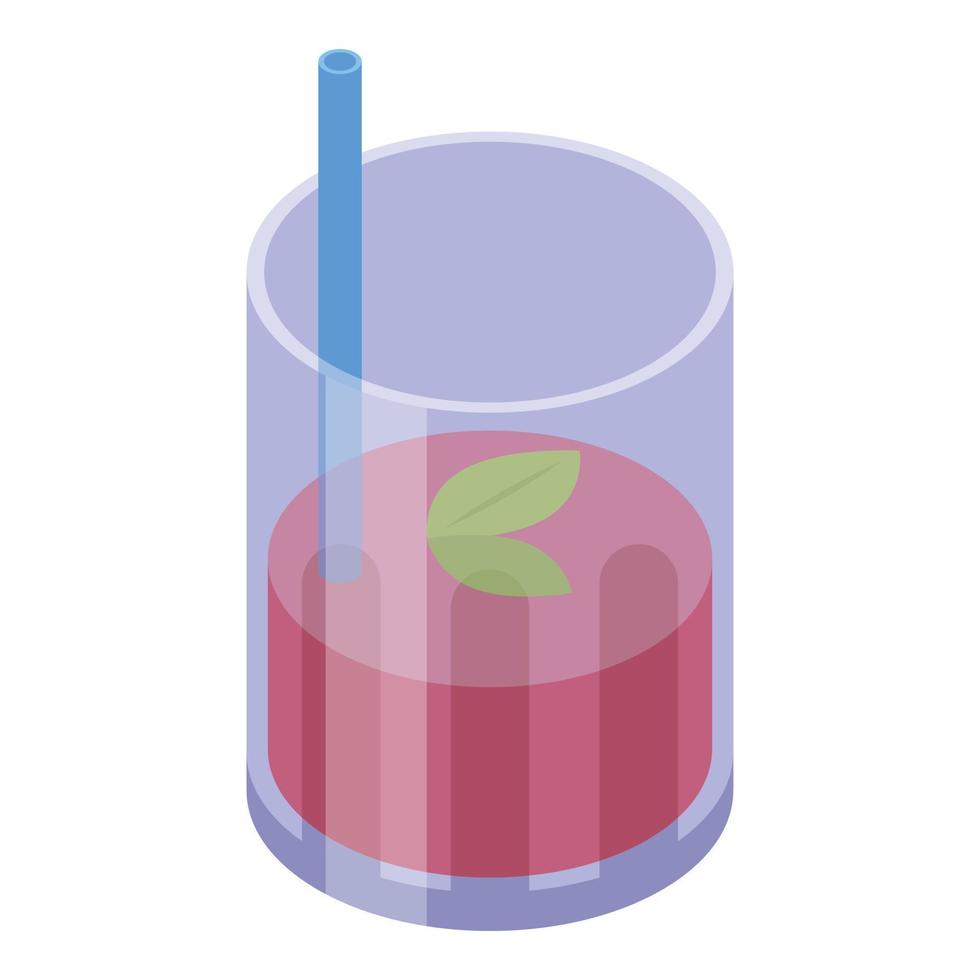 Caipirinha cocktail icon, isometric style vector