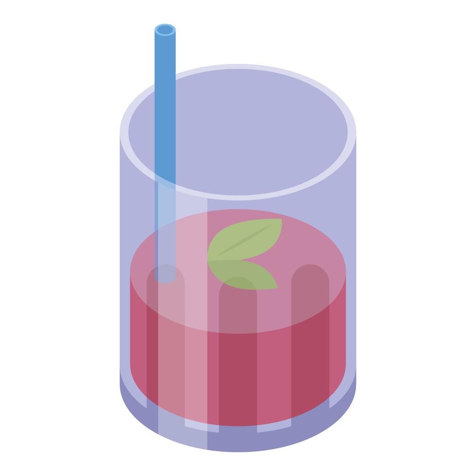 icono de cóctel caipirinha, estilo isométrico vector