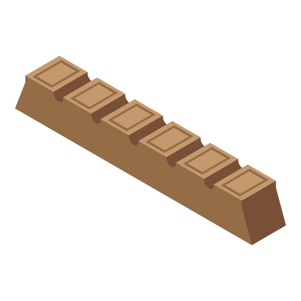 icono de línea de barra de chocolate, estilo isométrico vector