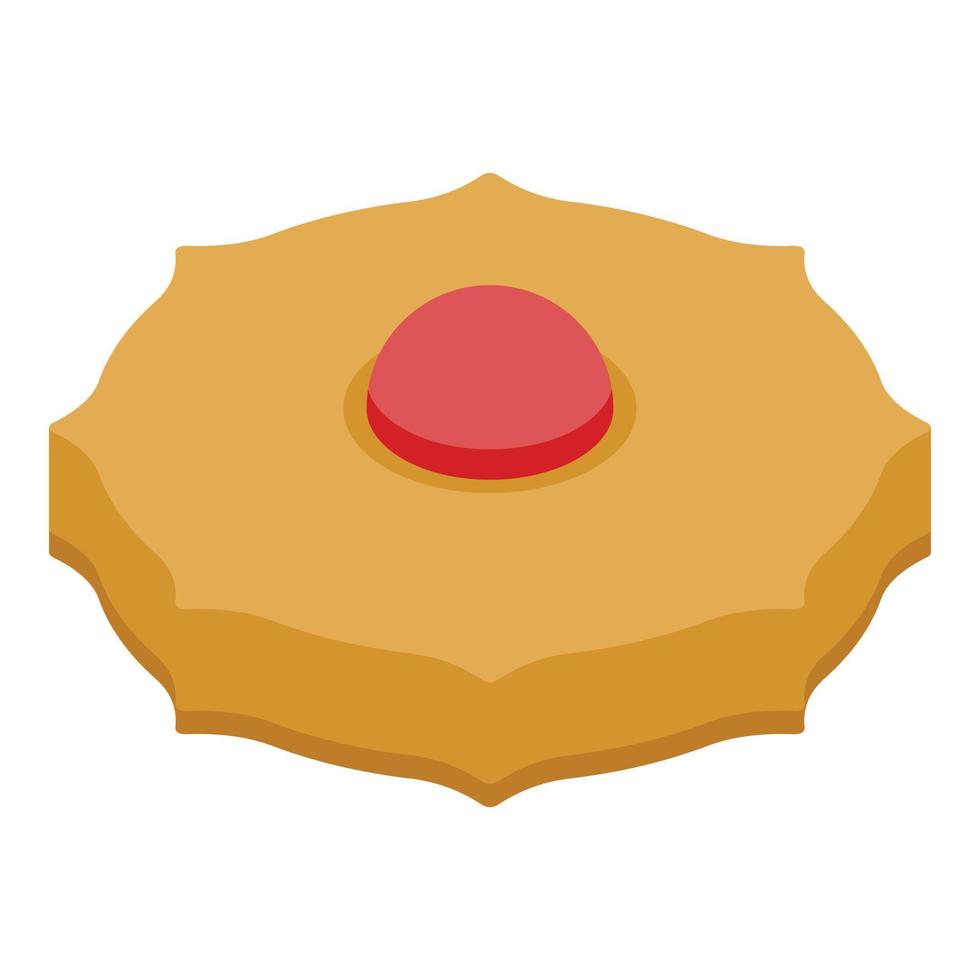 Biscuit with jelly icon, isometric style vector