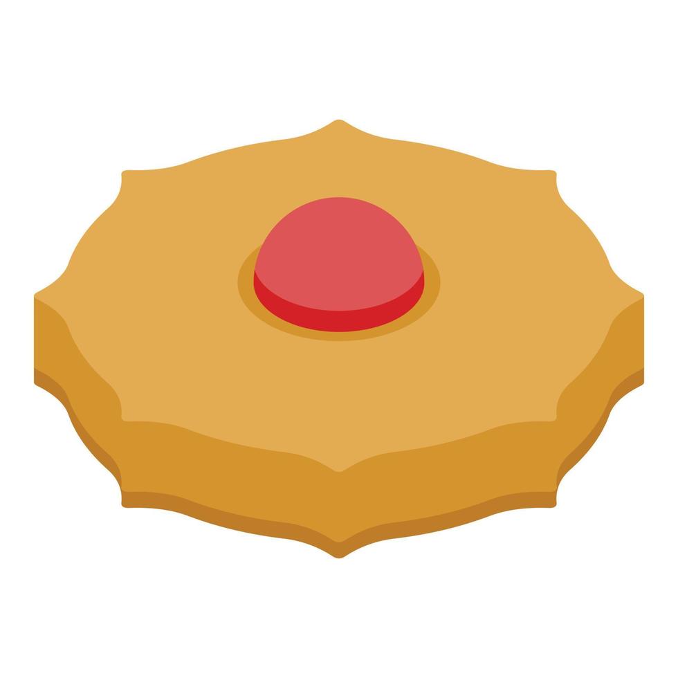 Biscuit with jelly icon, isometric style vector