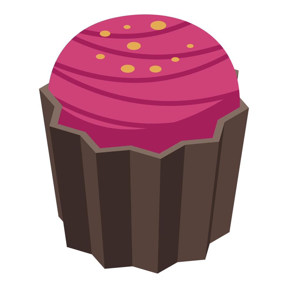 Cupcake icon, isometric style vector