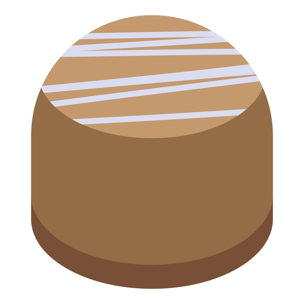 icono de bombón de chocolate, estilo isométrico vector