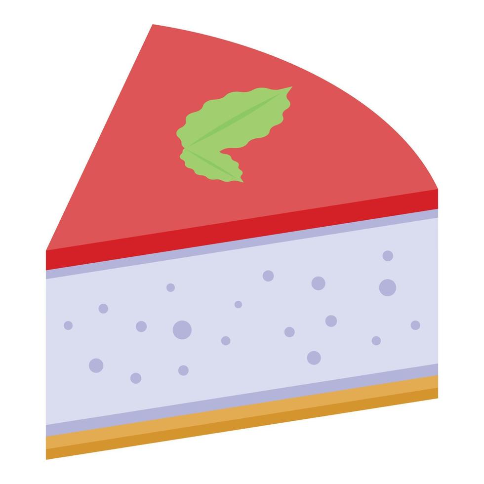 Cheesecake piece icon, isometric style vector