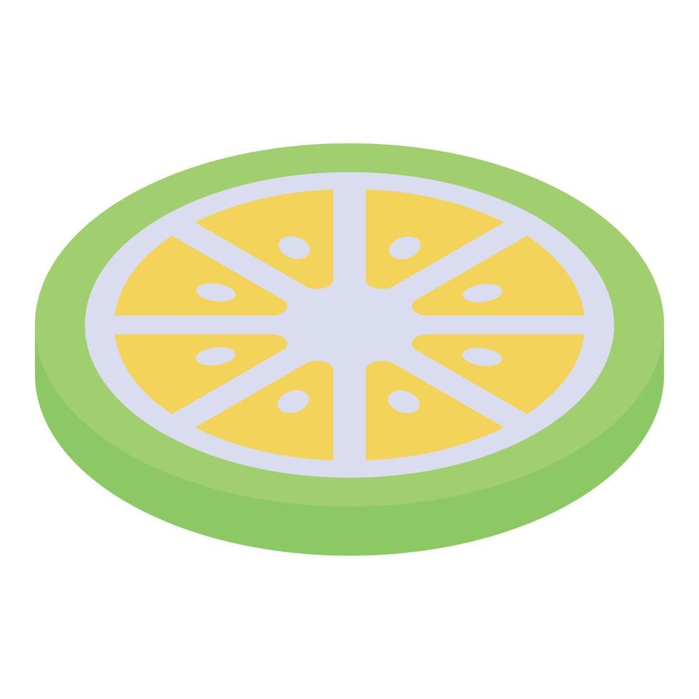 Lime slice icon, isometric style vector
