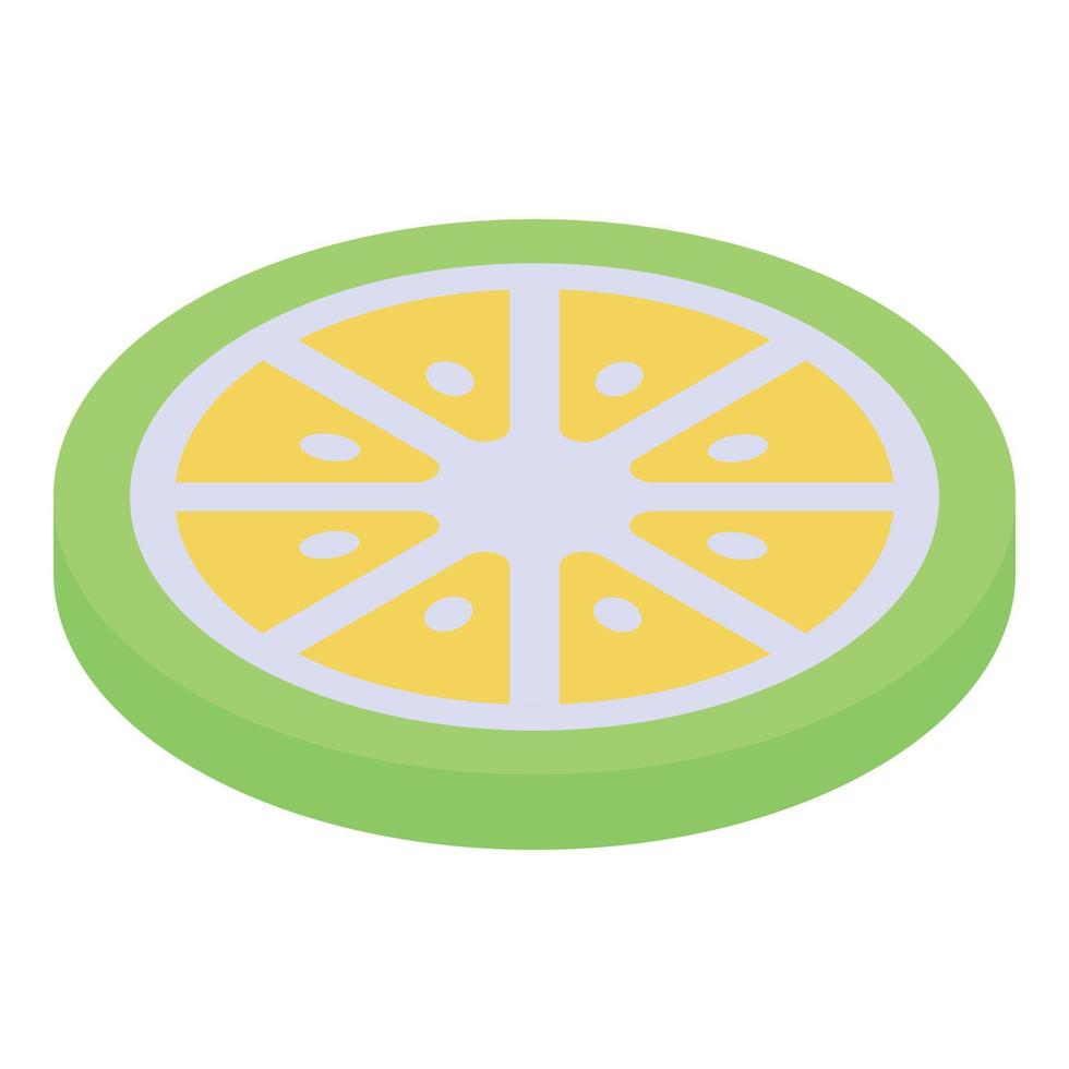 Lime slice icon, isometric style vector