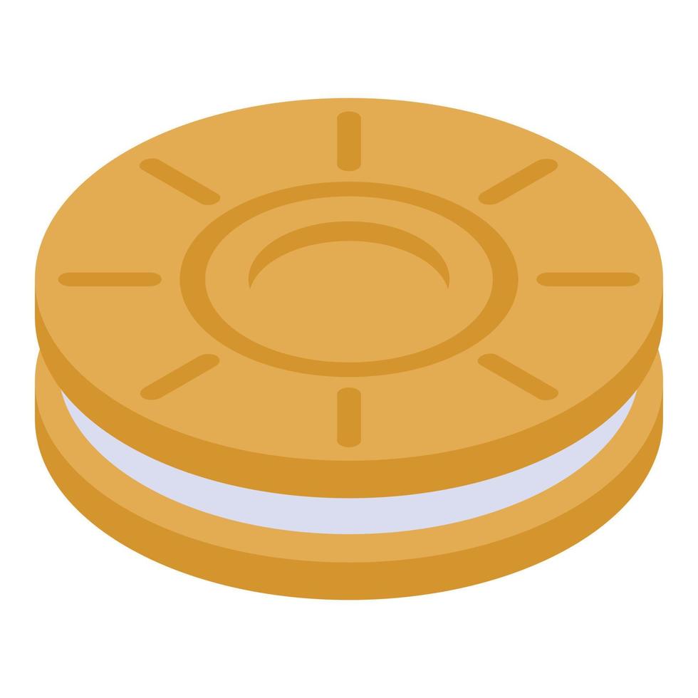 Sandwich biscuit icon, isometric style vector