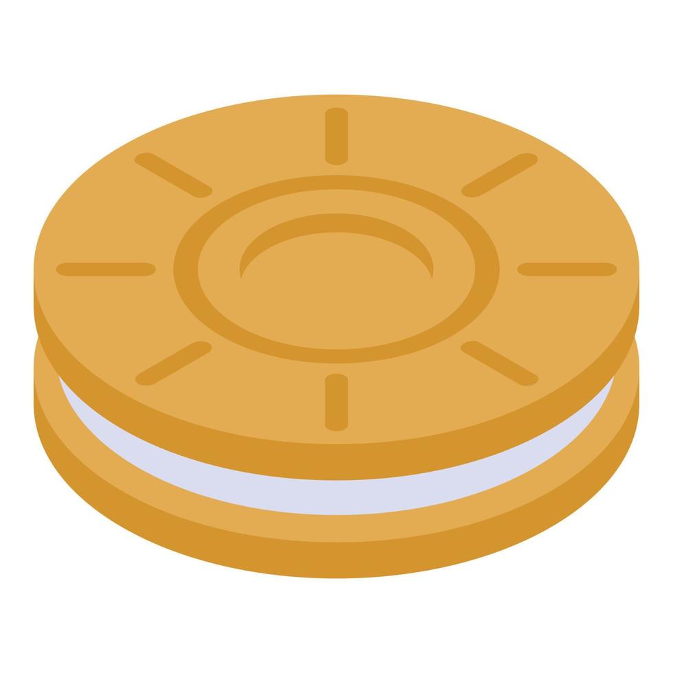 icono de galleta sándwich, estilo isométrico vector