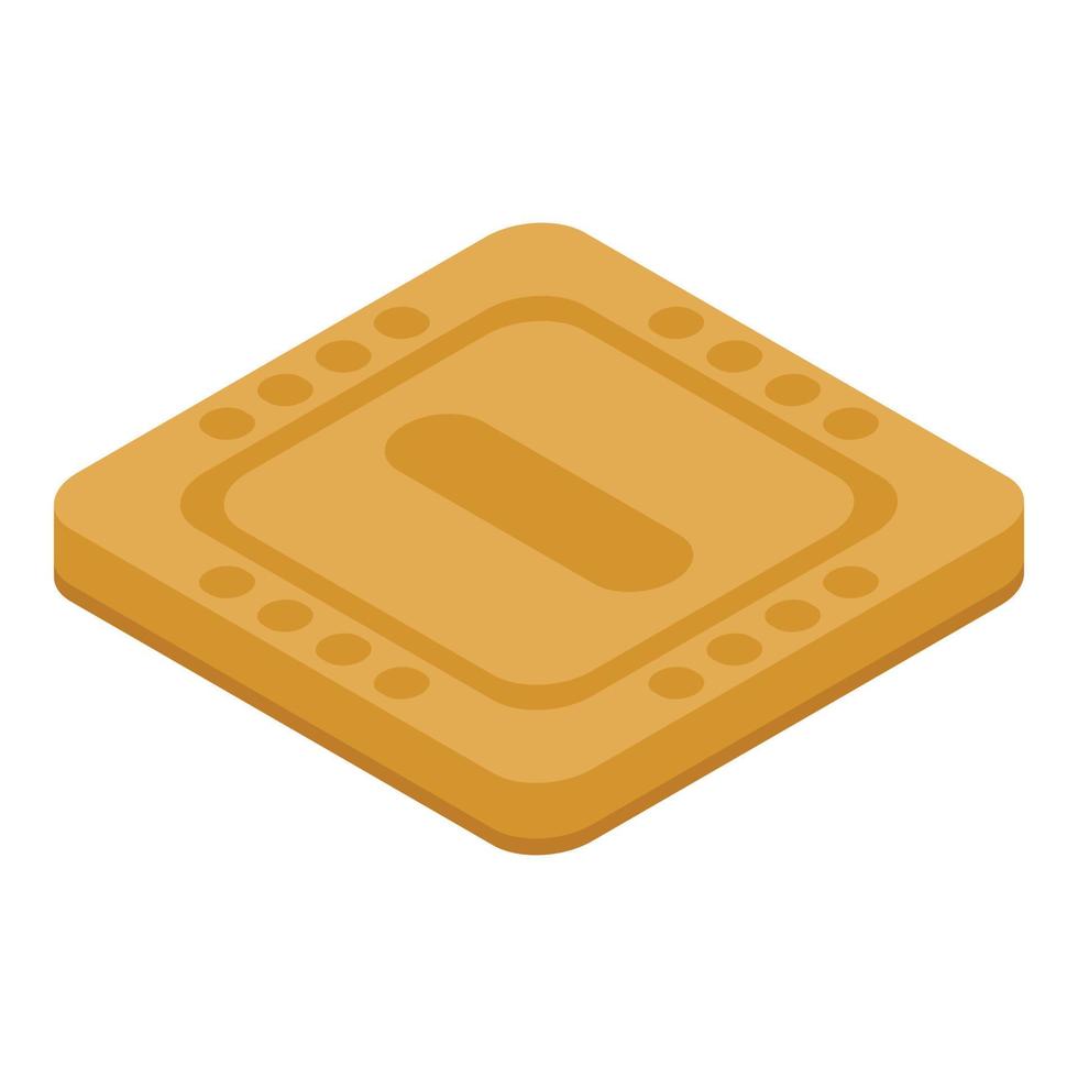 Biscuit icon, isometric style vector