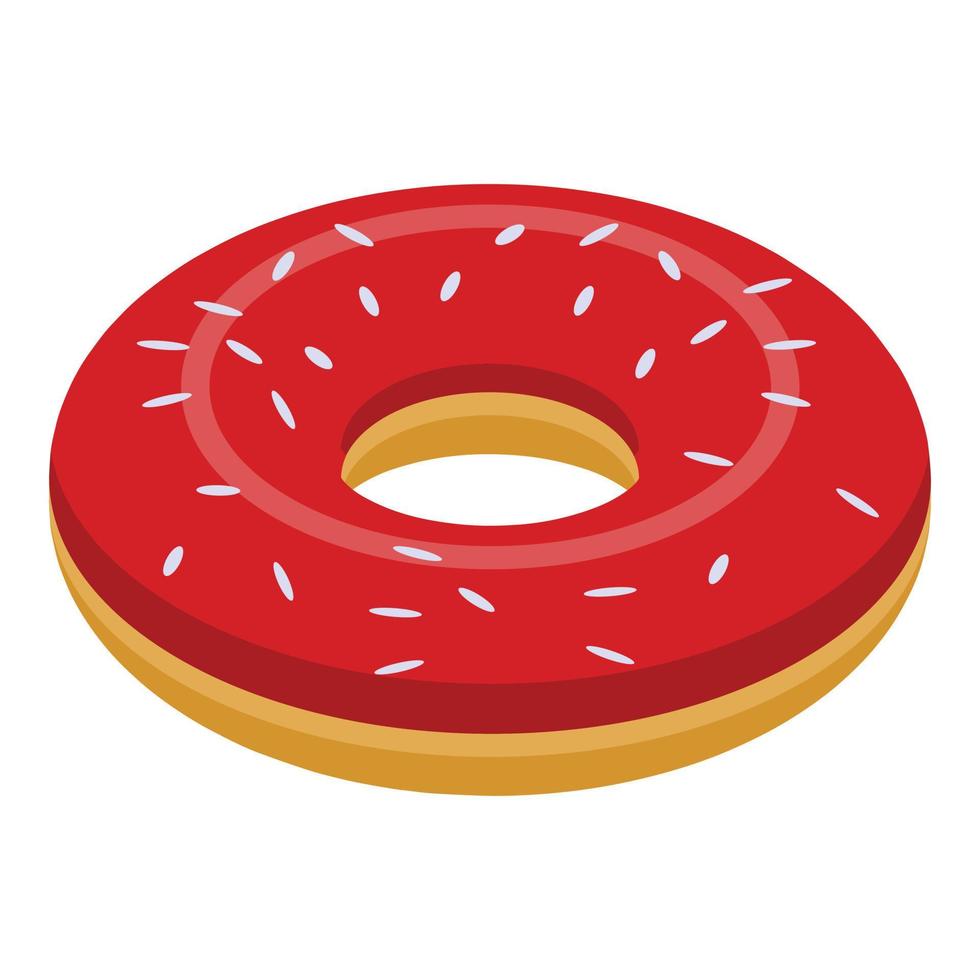 Donut icon, isometric style vector