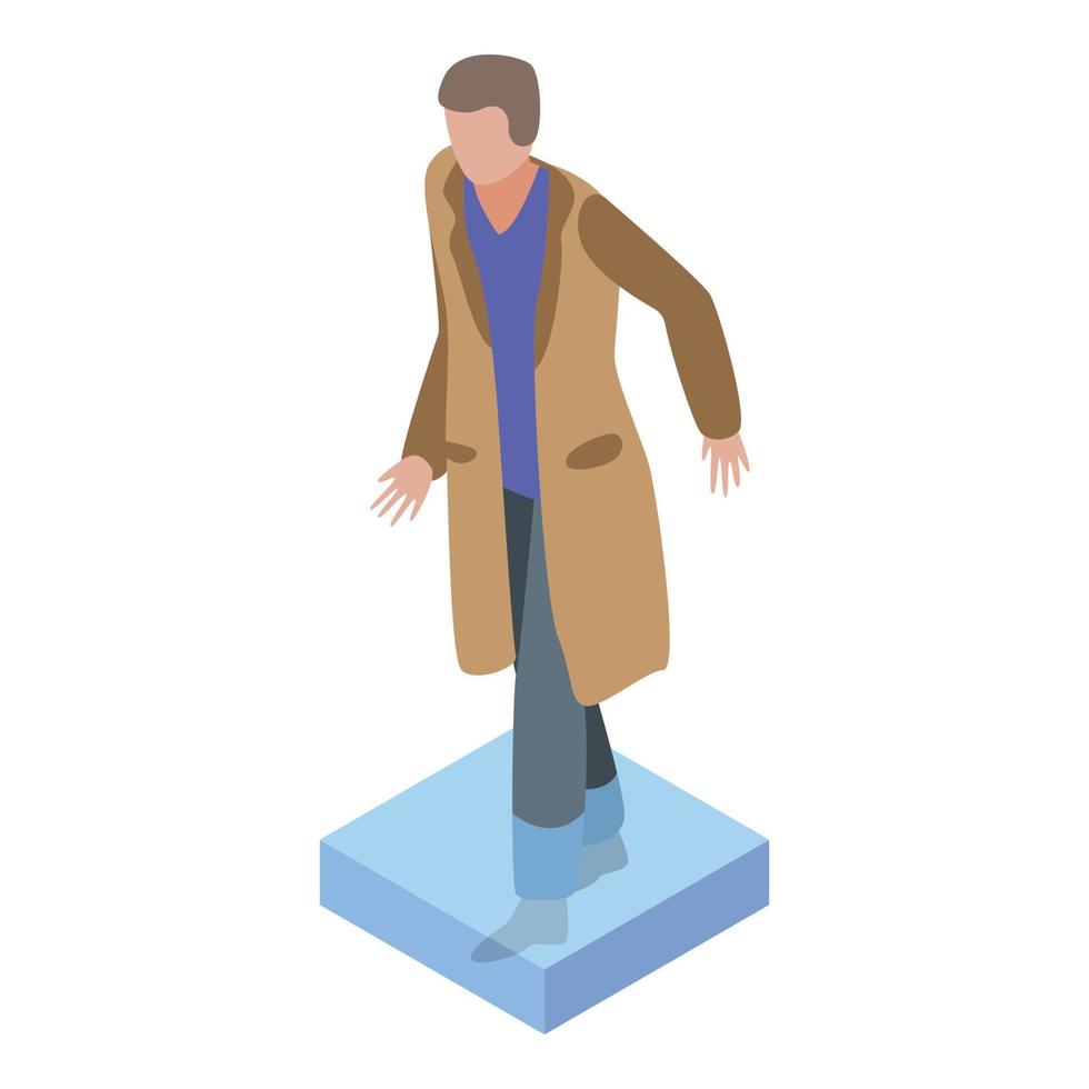 Man jacket flood icon, isometric style vector