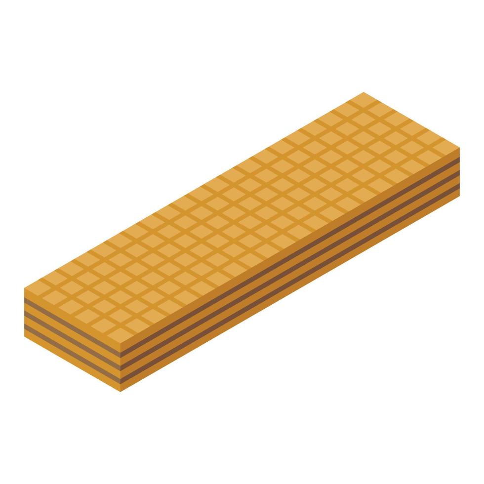 Waffle bar icon, isometric style vector