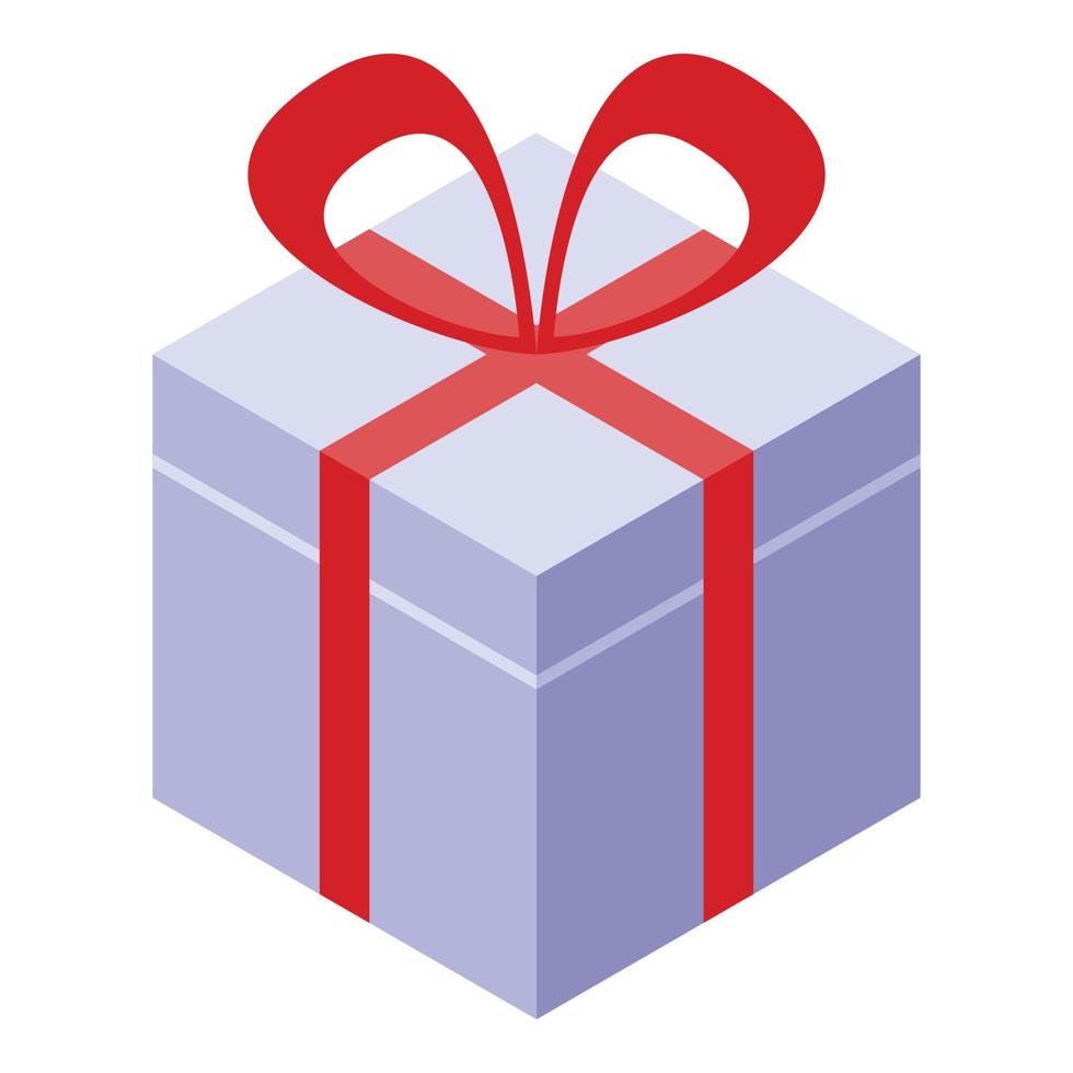 Carton gift box icon, isometric style vector