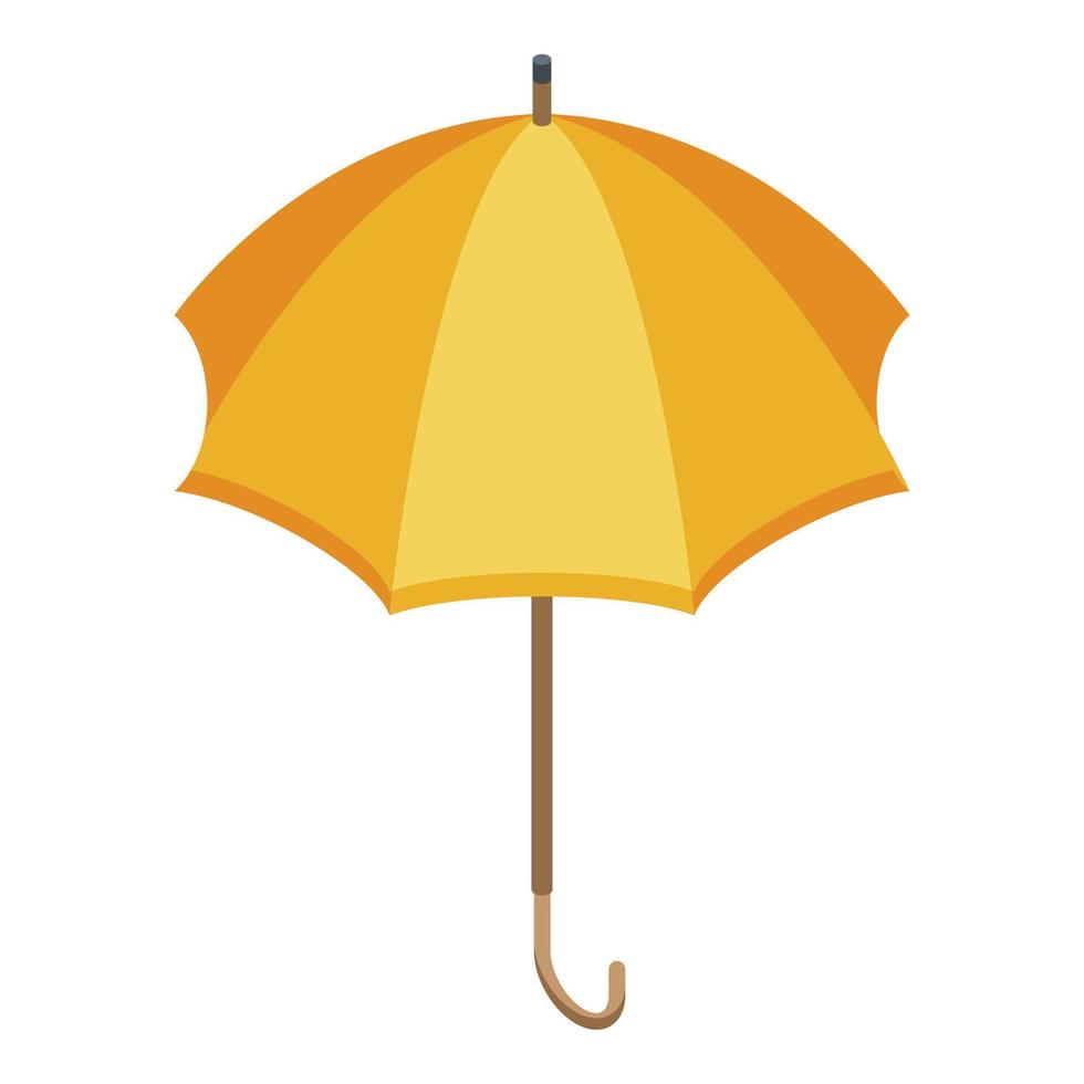 Yellow umbrella icon, isometric style vector