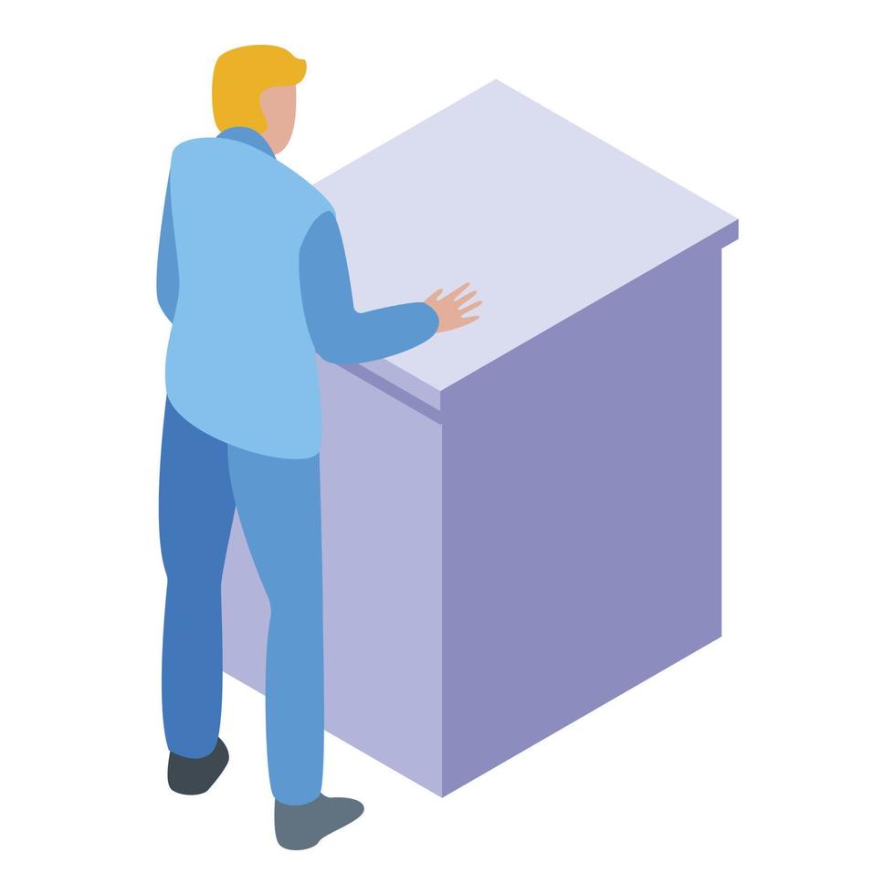 Veterinarian man icon, isometric style vector