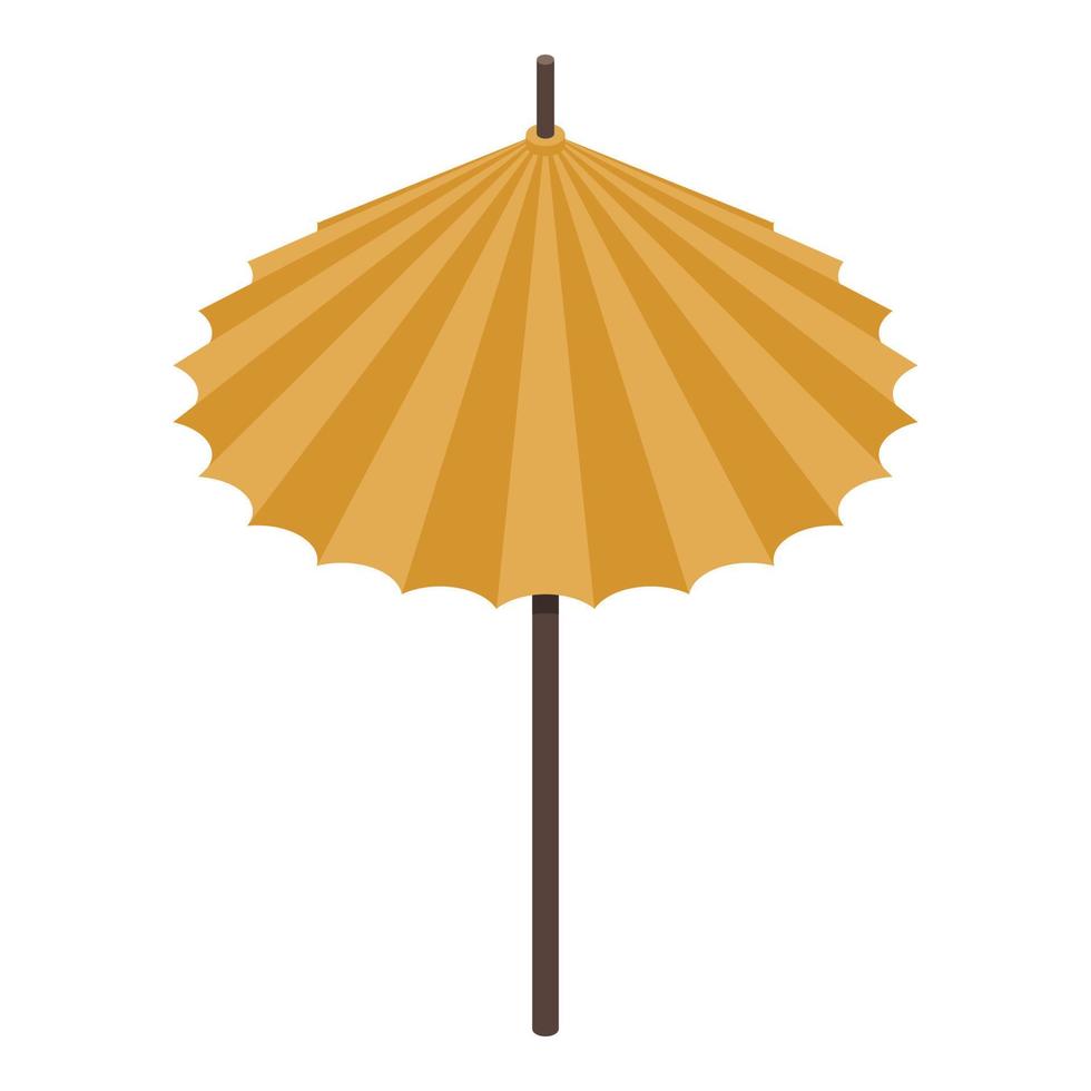 Asian umbrella icon, isometric style vector