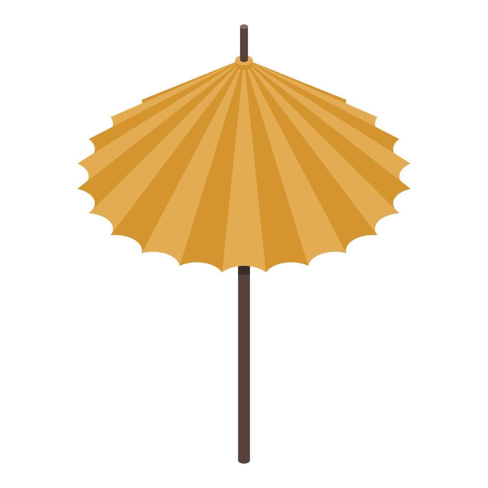 Asian umbrella icon, isometric style vector