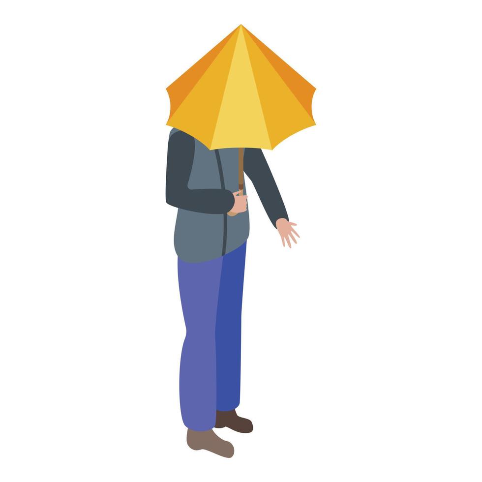 Small rain umbrella icon, isometric style vector