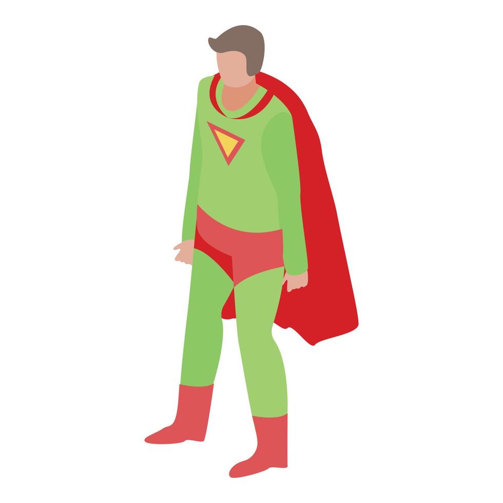 Triangle superhero icon, isometric style vector