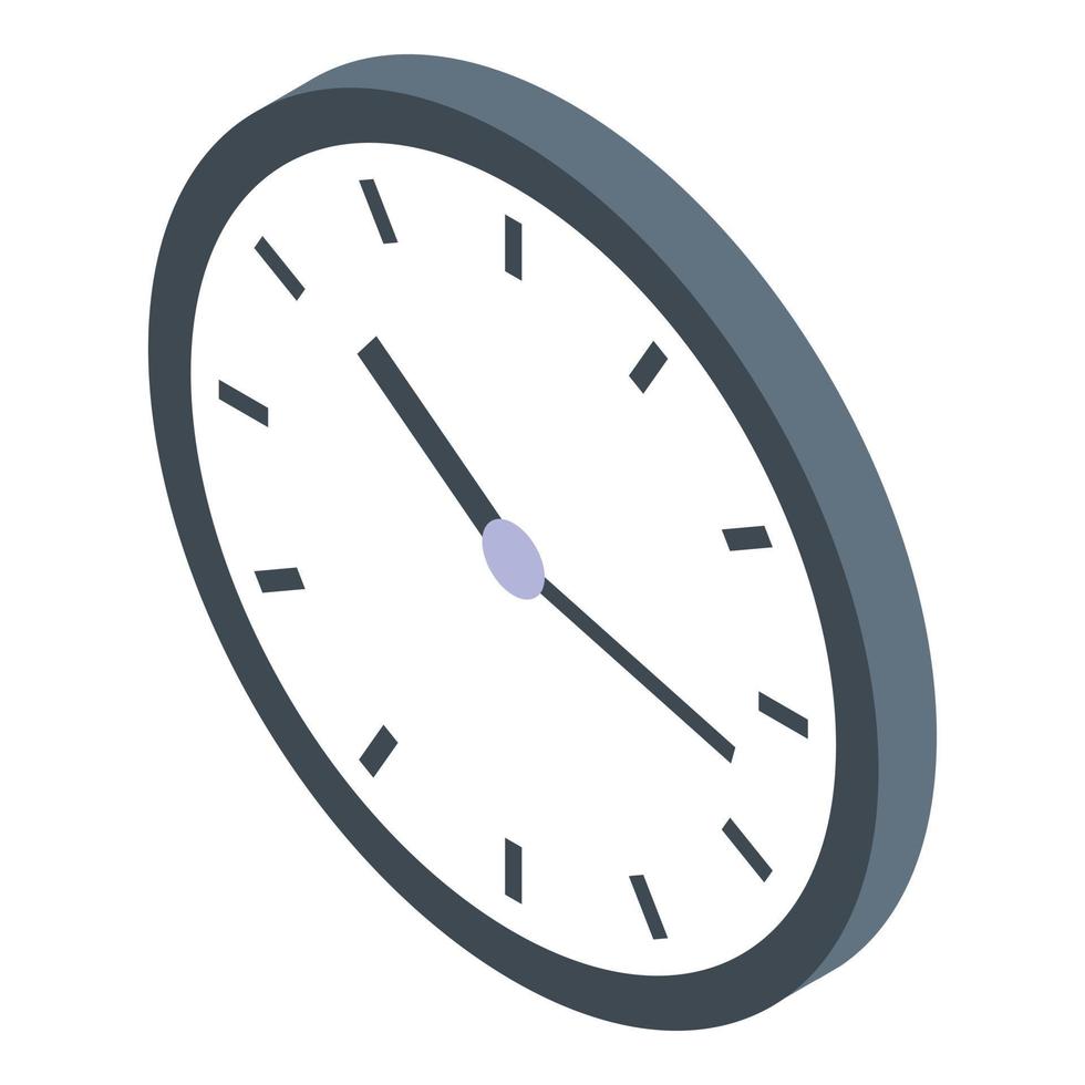 icono de reloj de pared de limpieza, estilo isométrico vector