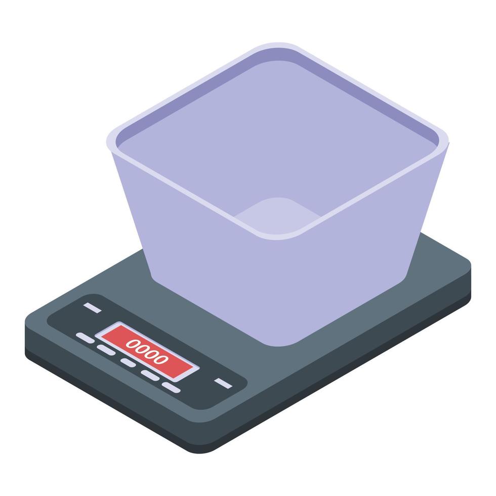 Kitchen scales icon, isometric style vector