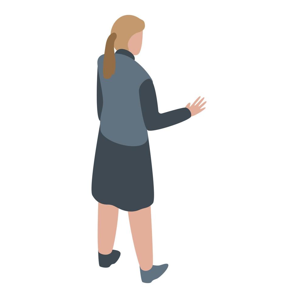 Woman advertising manager icon, isometric style vector