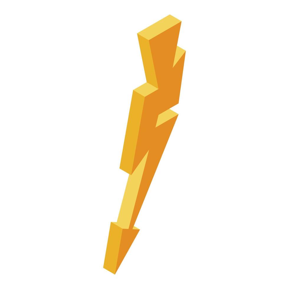 Thunder bolt icon, isometric style vector