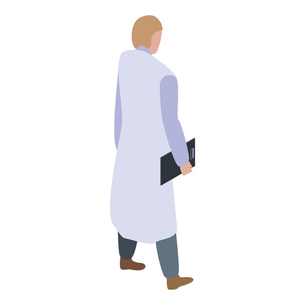 Woman cardiologist icon, isometric style vector