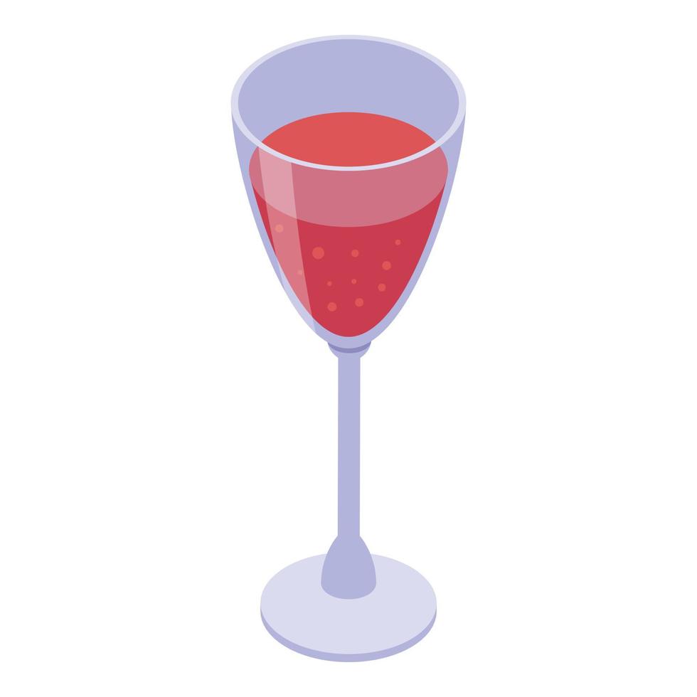 icono de copa de vino, estilo isométrico vector