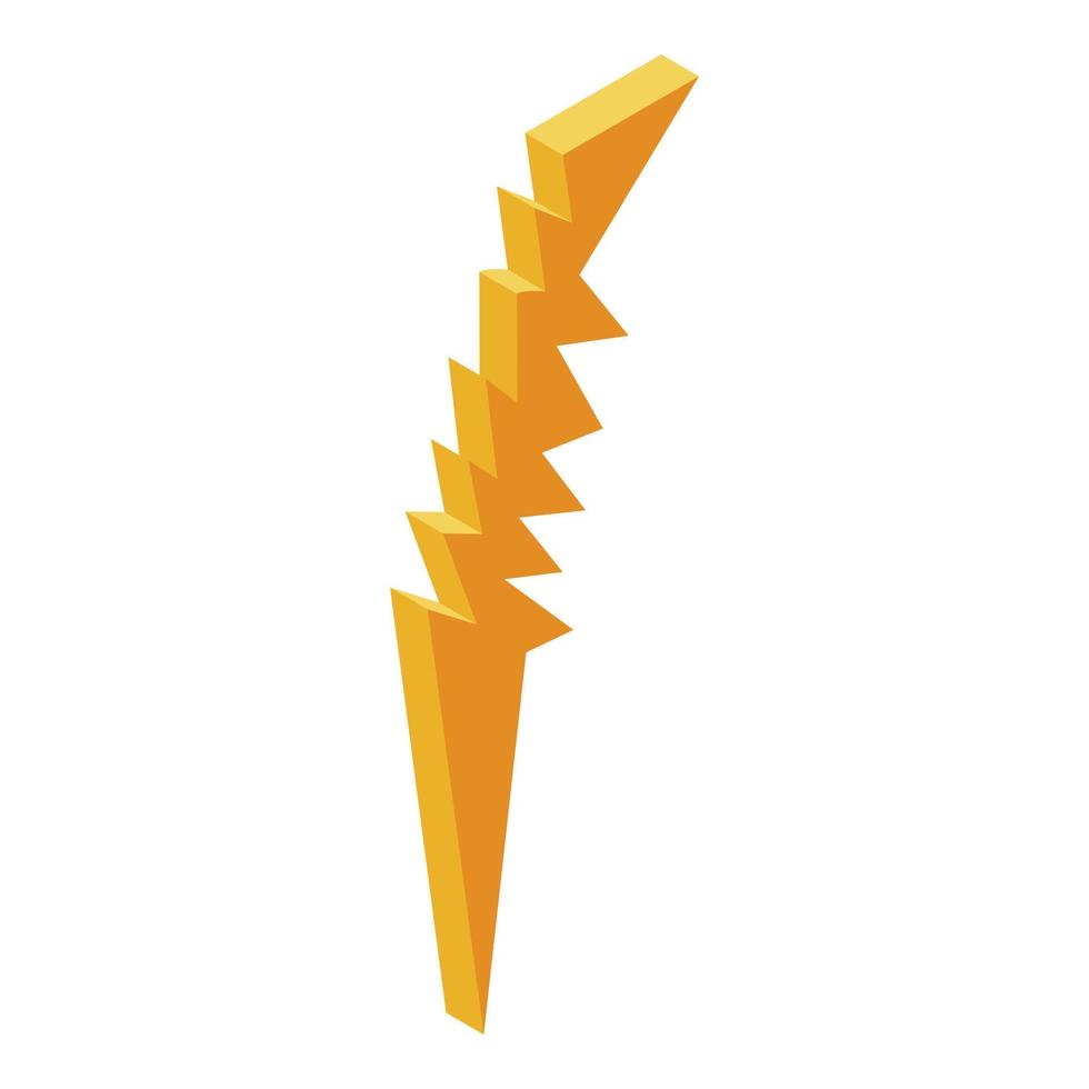 Flash light bolt icon, isometric style vector