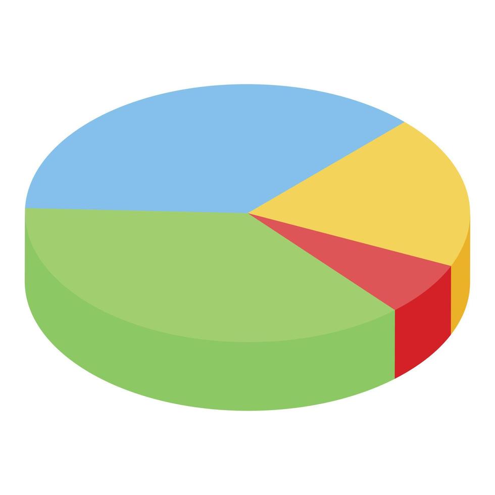 Manager pie chart icon, isometric style vector