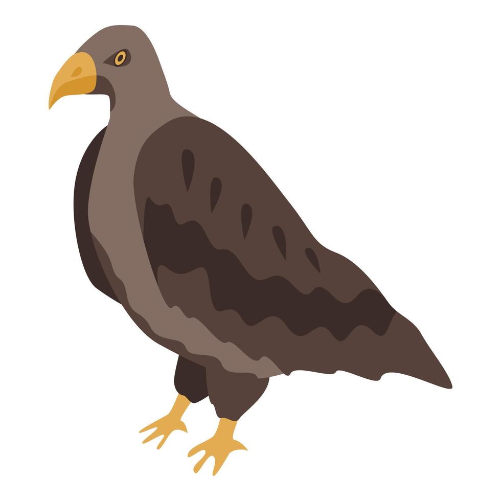 Brown eagle icon, isometric style vector