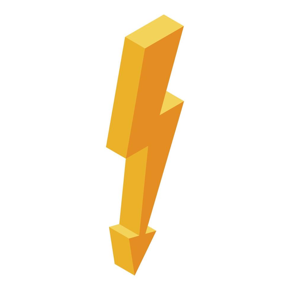 Powerful thunder icon, isometric style vector