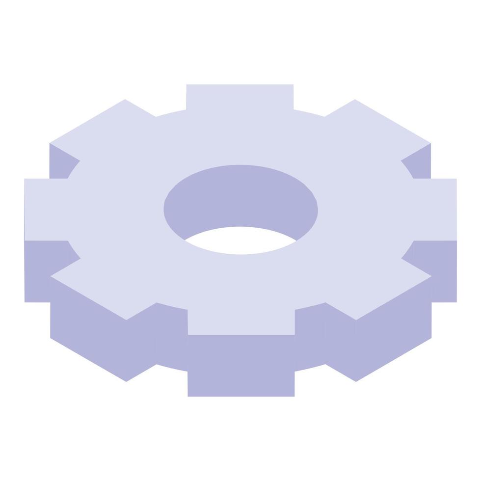 Gear wheel icon, isometric style vector