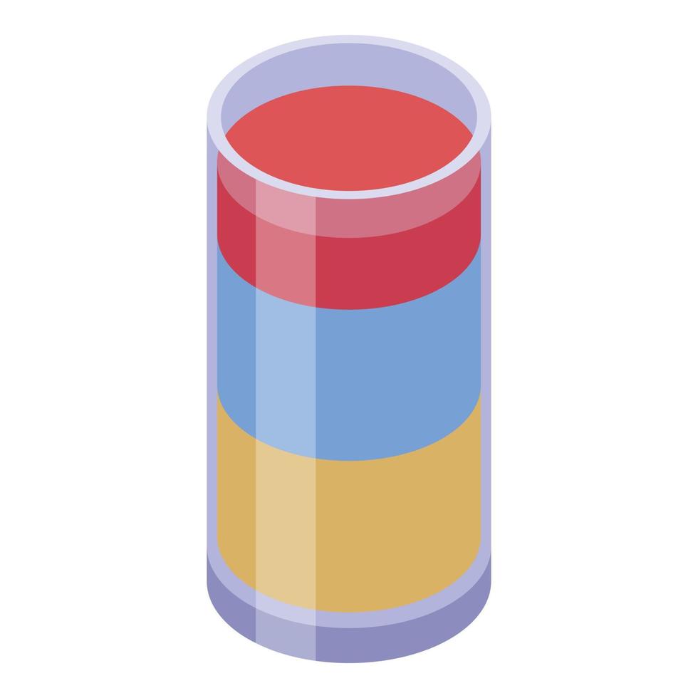 Cocktail summer icon, isometric style vector