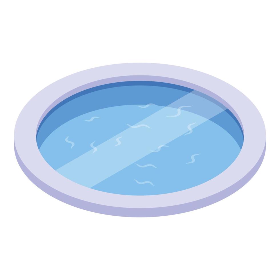 Home garden pool icon, isometric style vector