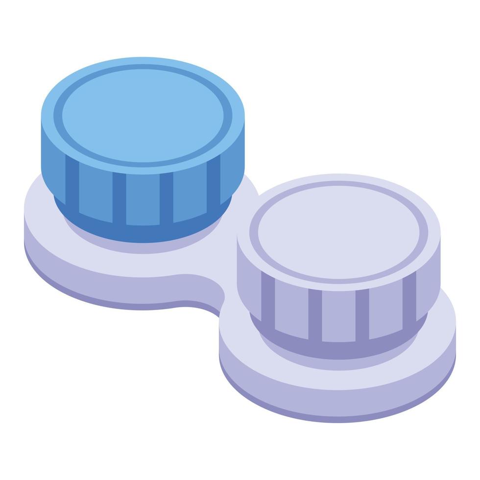 Lens case icon, isometric style vector