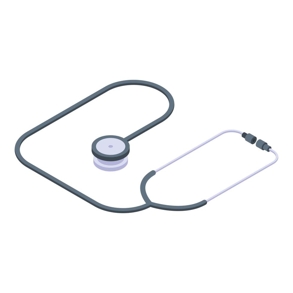 Stethoscope icon, isometric style vector