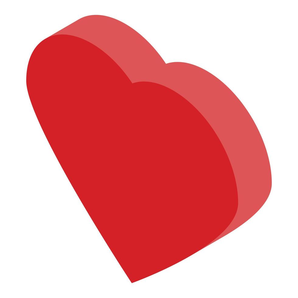 icono de corazón rojo, estilo isométrico vector