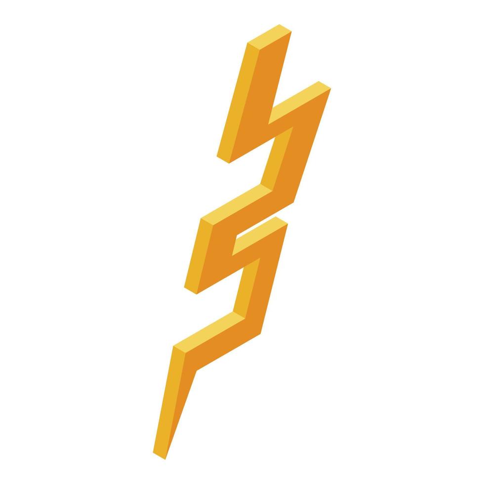Electricity bolt icon, isometric style vector