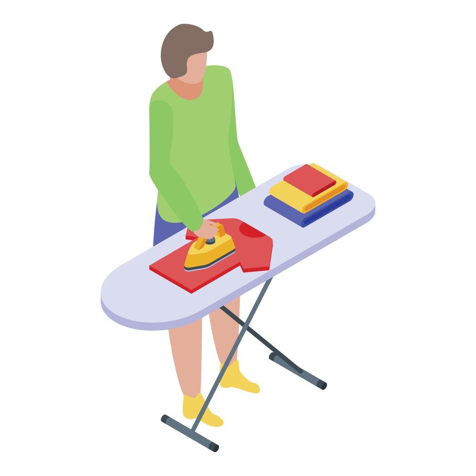 Housekeeping ironing icon, isometric style vector