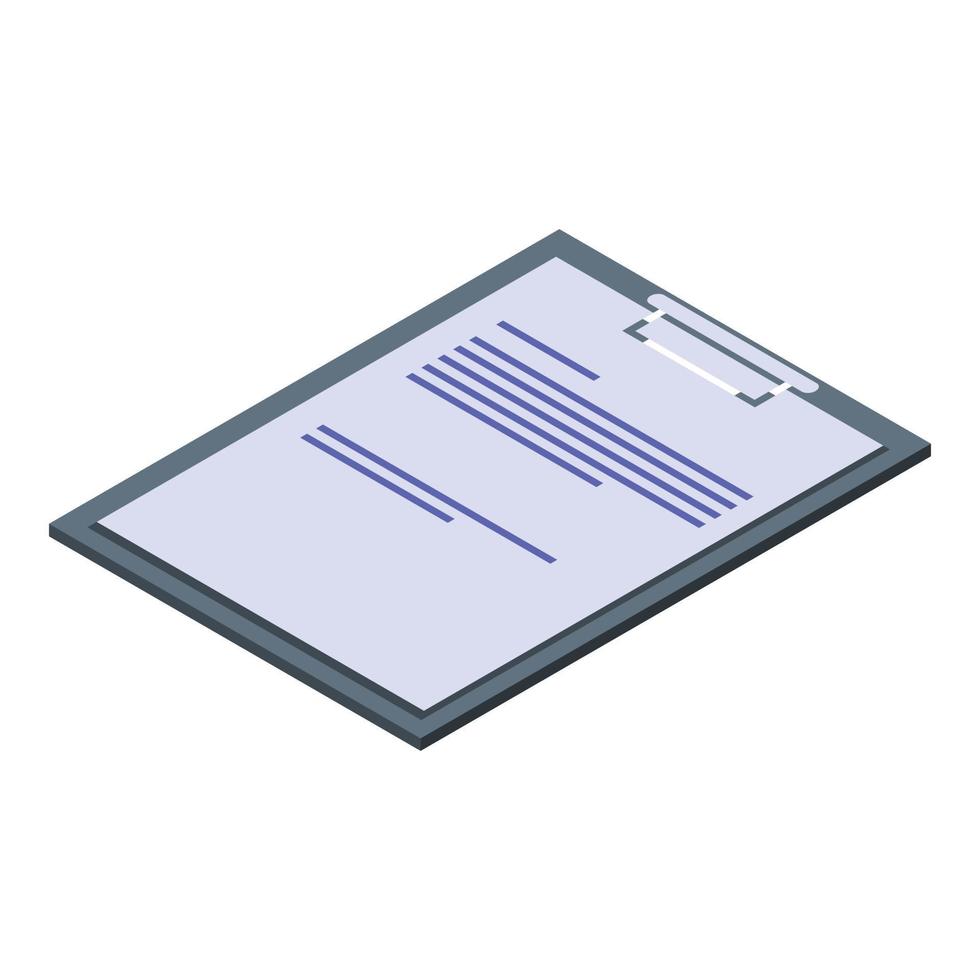 Cardiology clipboard icon, isometric style vector