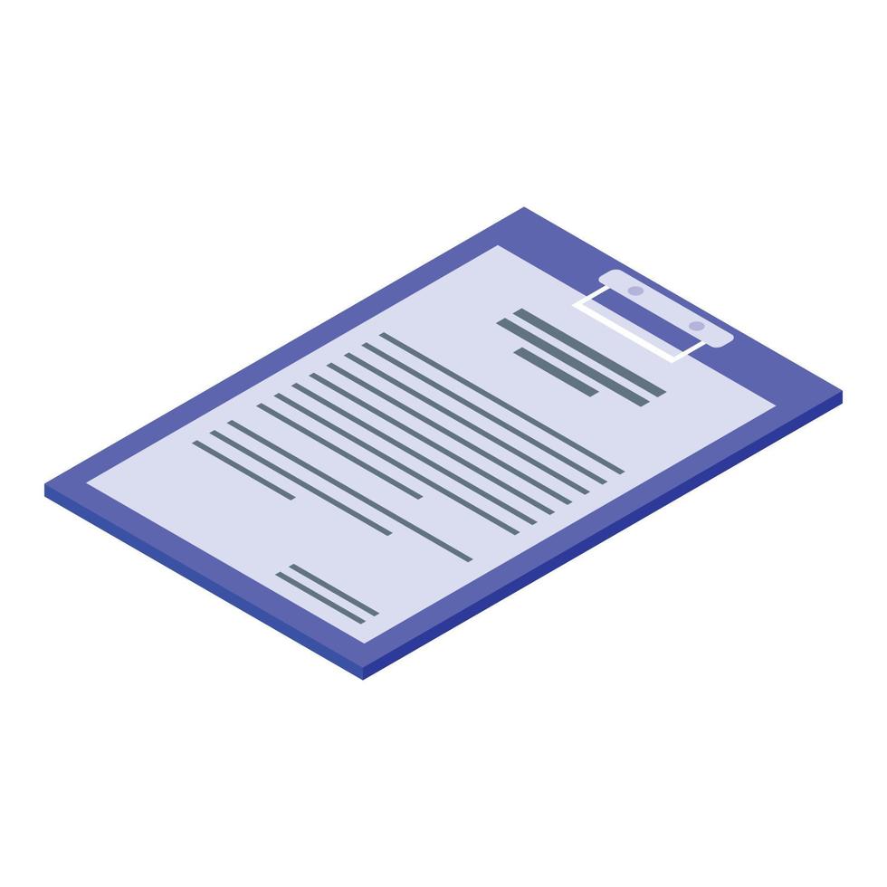 Oculist clipboard icon, isometric style vector